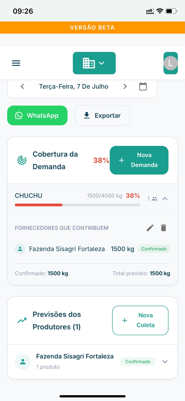 Definição de demanda de fornecimento
