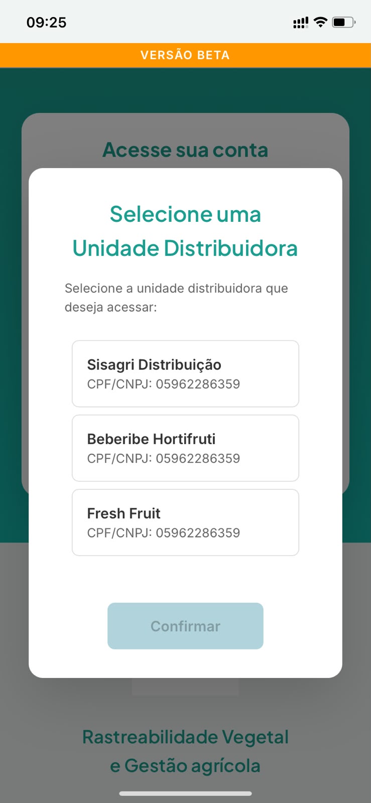 Cadastro de unidade distribuidora
